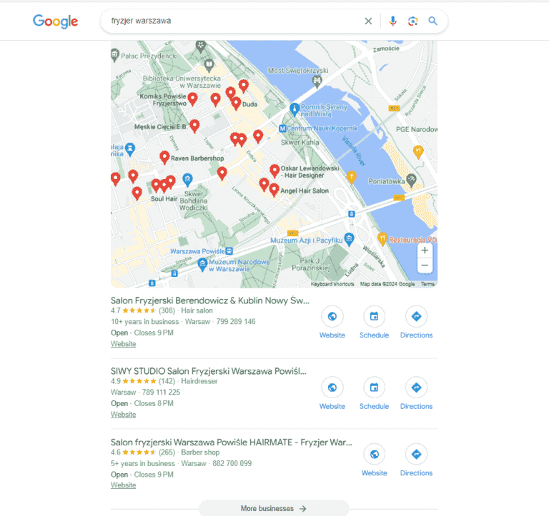 Reklama salon fryzjerski